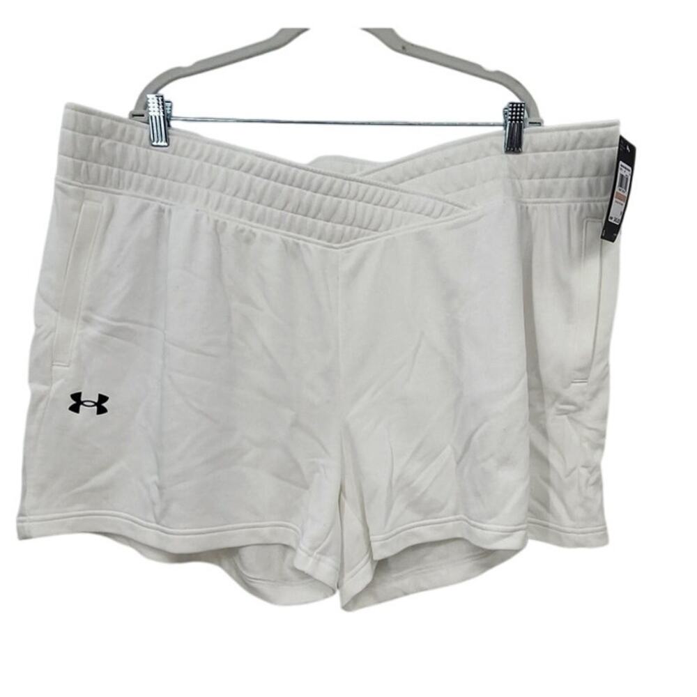 New NWT‎ Under Armour Rival Terry Shorts 2X White